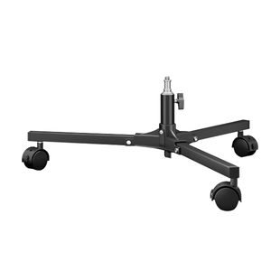 影邦20CM滑轮地灯架专业全金属摄影补光灯闪光灯地灯架矮灯架带轮专业直播补光灯腿灯架摄影三角地灯支架