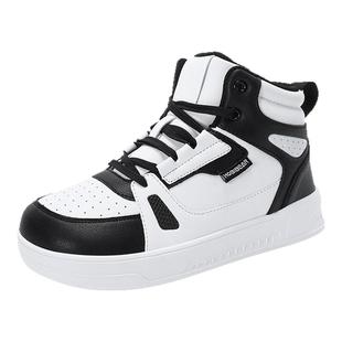 HOBIBEAR男鞋秋冬季休闲板鞋4E宽楦运动鞋中帮加绒保暖棉鞋宽头鞋