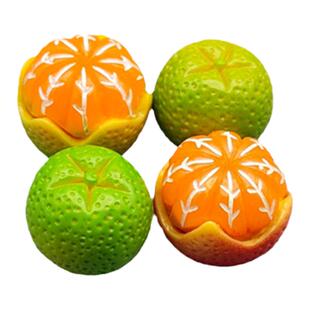 迷你版 小号水果橙子 剥皮橘子模型 树脂食物玩偶 微景观桌面摆件