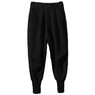 24秋冬季潮流暗黑系山本耀司风宽松阔腿裤哈伦裤百搭休闲长裤子男