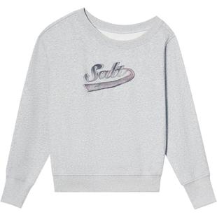 SALT.P可颜2025秋新款斜领单肩卫衣女露肩套头上衣宽松AC35360080