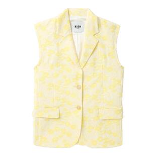 IT MSGM女装宽松西装马甲新款摩登时髦满幅提花无袖西服G13101AO