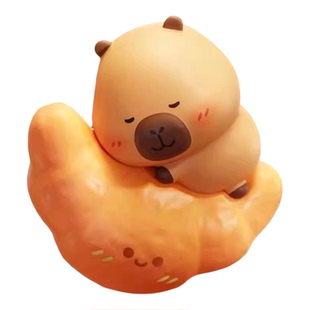 正版卡皮巴拉豚豚崽烘焙坊第二弹盲盒可爱萌粒盲袋手办桌面摆件潮