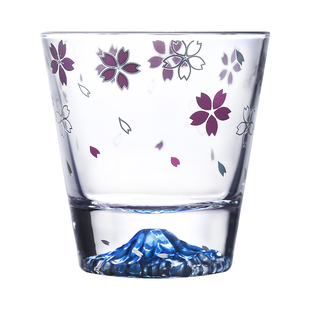 日本富士山杯创意玻璃水杯个性冰山雪山杯子山峰冰咖啡杯威士忌杯