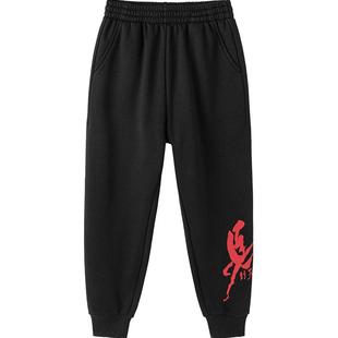 巴拉巴拉童装儿童拜年服裤子男童2026年新款春装加绒红色运动长裤