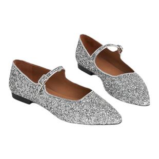 Flattered Camila女士手工亮片芭蕾舞玛丽珍鞋平底浅口单鞋新品
