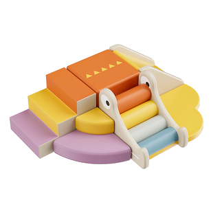 早教软包爬梯婴儿软体爬滑组合攀爬鳄鱼宝宝感统训练床梯爬行楼梯