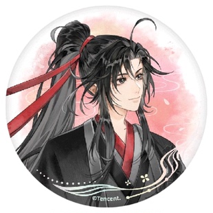 魔道祖师官方谷子联名动画周边魏无羡蓝忘机花韵染系列拍立得徽章