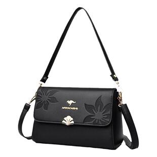 品牌真皮压花小方包女2026新款斜挎包气质中老年妈妈抱软皮单肩包