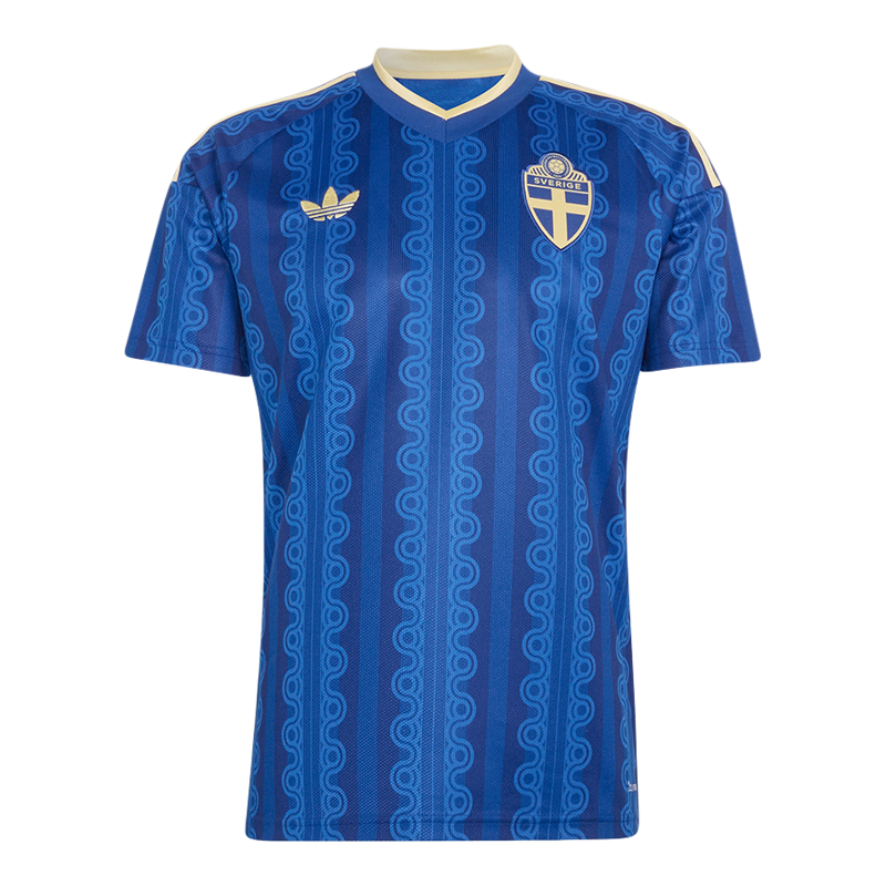 Adidas/阿迪达斯正品新款男蓝黄色足球V领足球经典短袖球衣JM5810