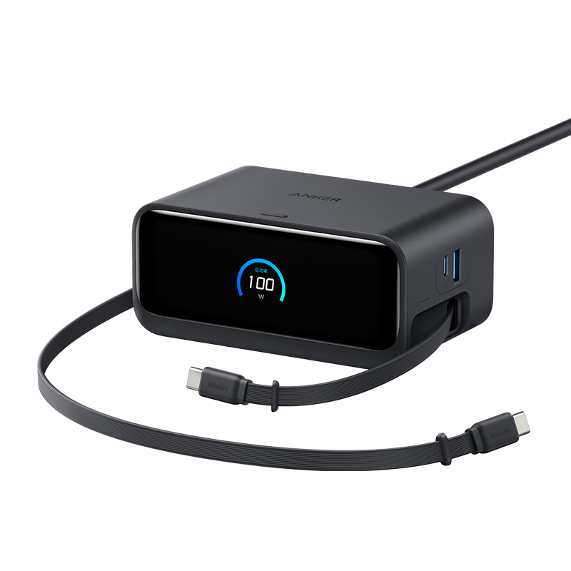 【国家3C认证】Anker安克100W桌面充电站Mix带PD伸缩线适配华为66W快充iPhone16苹果平板笔记本氮化镓充电器