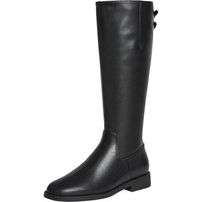 【都市漫游】百思图25冬季新款牛皮黑色骑士靴女高筒长靴AX211DG5