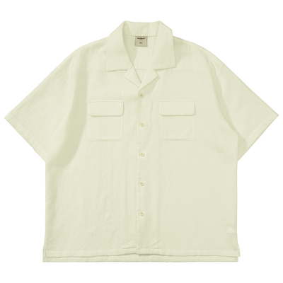 夏日软糯简约纯色休闲口袋衬衫