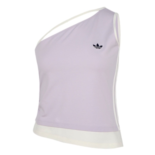 adidas阿迪达斯三叶草单肩运动修身上衣26春女常规版背心 KY5697