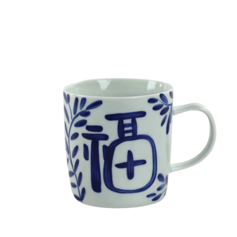 景德镇青花主人杯单杯大号咖啡杯马克杯