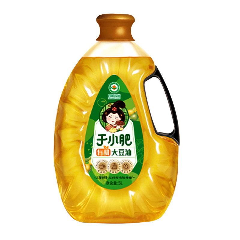 于小肥有机大豆葵花籽油浓香炒菜非转基因一级食用油有机大豆油5L