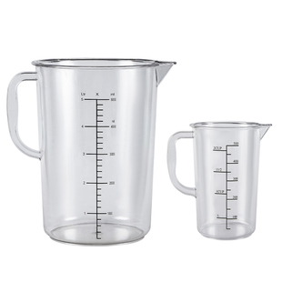 新款pc塑料大量杯带刻度毫升杯容器测量杯计量杯奶茶店专用5000ml