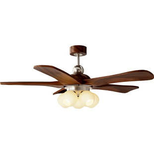 Home复古客厅风扇灯中古风胡桃木纹2025新款护眼温馨吊扇灯家用