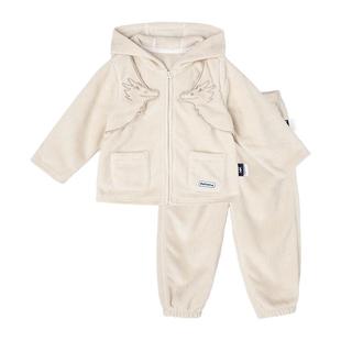 Domiamia儿童摇粒绒套装秋冬带帽卫衣外套男女童长袖宝宝外出棉服