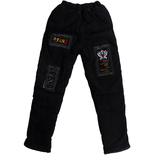 冬季童装男童牛仔裤加绒加棉三层加厚一体绒儿童厚棉裤外穿中大童