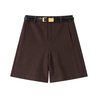 CHICJOJO咖色休闲五分中裤靴裤