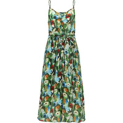 COCOBELLA油画风抽褶吊带裙