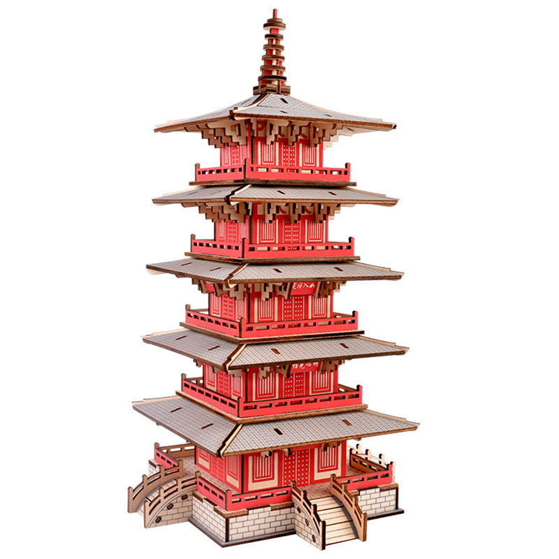 中国风古建榫卯拼装模型益智