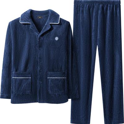 七匹狼男士睡衣法兰绒加厚家居服
