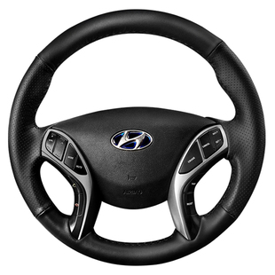 专用北京现代朗动方向盘套真皮手缝冬季毛绒用品车内装饰爆改改装