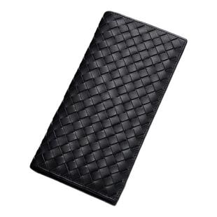 暇步士男士钱包新款真皮编织纹商务长款钱夹男款大容量手拿包时尚