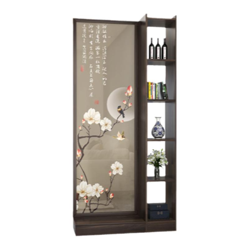 客厅实木屏风隔断半透朦胧美