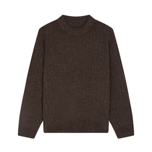 速写男装秋冬新款休闲宽松毛衫宽松圆领套头复古舒适时尚潮流上衣