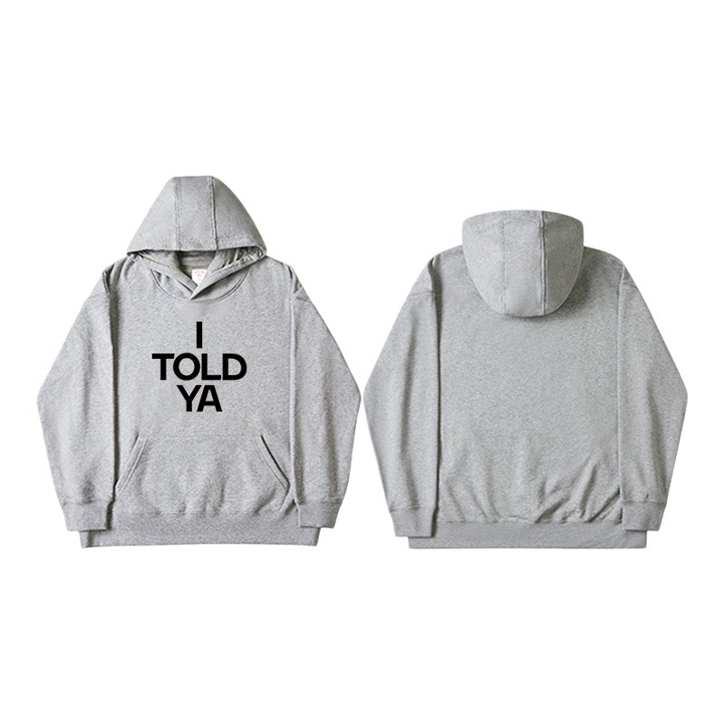IToldya男女同款加绒宽松卫衣