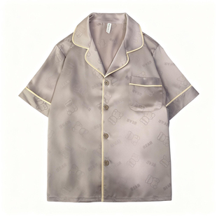 猫人男士睡衣夏季冰丝短袖短裤长裤三件套真丝绸送男友爸爸礼盒装