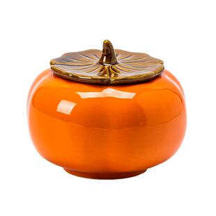 柿子茶叶罐中式陶瓷小号便携密封防潮事事如意创意普洱茶茶罐