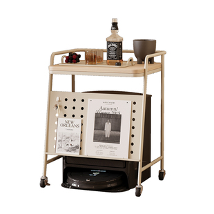 扫地机器人上方置物架带洞洞板基站打印机收纳柜落地鱼缸架边几