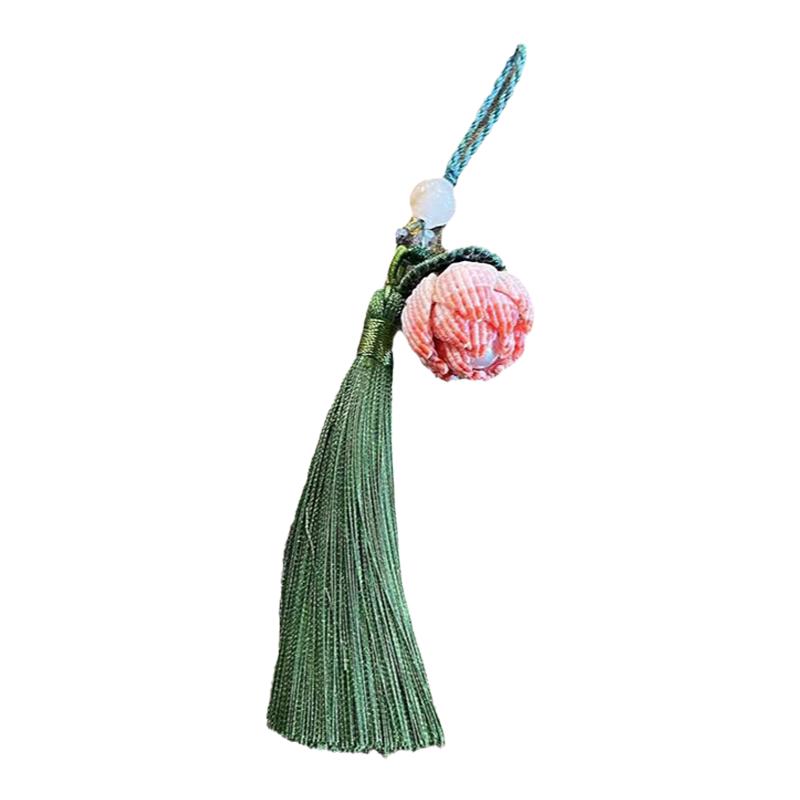 蜡线编织荷花把件非遗济南博物馆