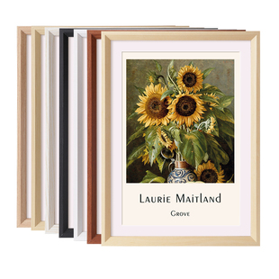 木质相框挂墙画框装裱a34素描拼图4开8K海报外框照片空框架定制