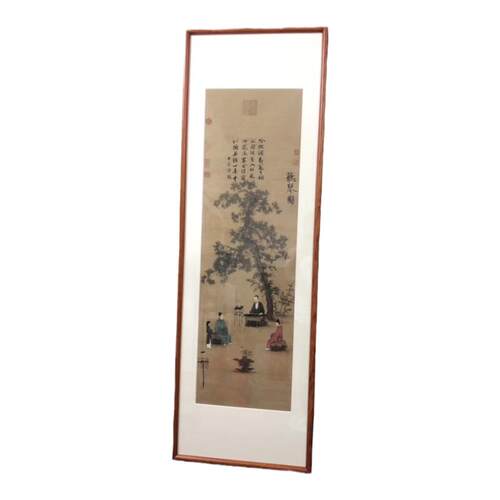 宋徽宗听琴图仿古画复制客厅书房玄关装饰中国画名人字画挂画装裱