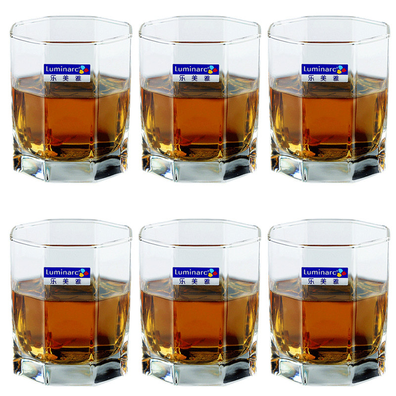 乐美雅玻璃杯6只装家用水杯女夏玻璃杯