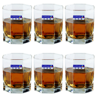 乐美雅玻璃杯6只装家用水杯女夏季耐热透明喝水泡茶杯牛奶杯套装