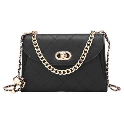 稻草人新款真皮菱格小方包