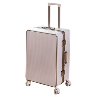 轻奢金色铝框行李箱拉杆箱男女大容量旅行箱静音万向轮皮箱登机箱