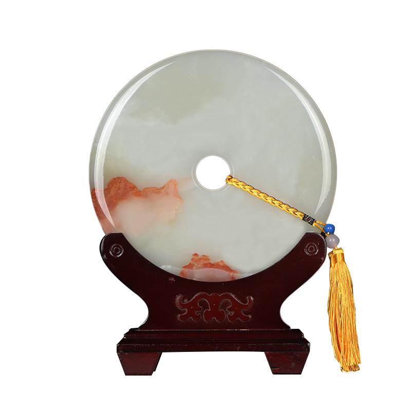 玉石摆件平安扣中式玄关工艺礼品