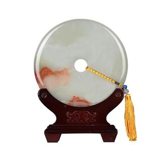 平安扣摆件天然玉石创意家居摆设中式客厅办公桌玉盘玄关工艺礼品