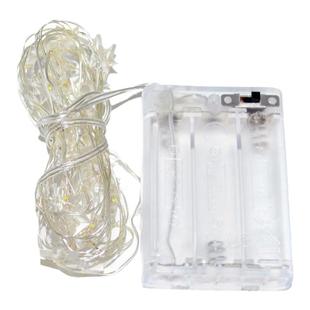 五角星铜线灯星星瓶子装饰灯带迷你银丝圣诞发光雪花灯串氛围灯