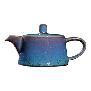 孔家钧窑[古井栏]藏品级钧瓷茶壶铜系青蓝釉高温原矿茶道泡茶壶