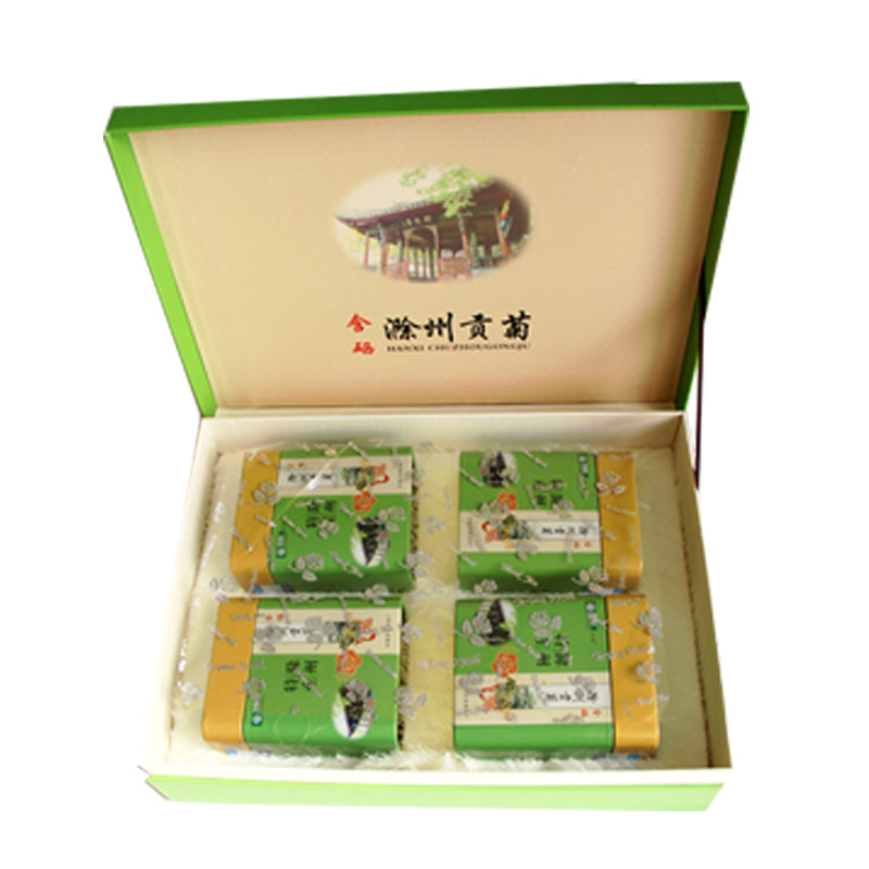 安徽滁菊花正宗特级含硒滁州贡菊白菊新茶送礼高档礼盒包装200克