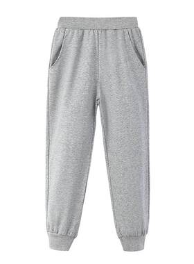 儿童运动裤男女束脚裤灰色校服裤