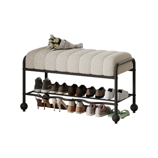 中古风入户门换鞋凳家用门口鞋柜坐凳一体轻奢高级感穿鞋凳进门凳